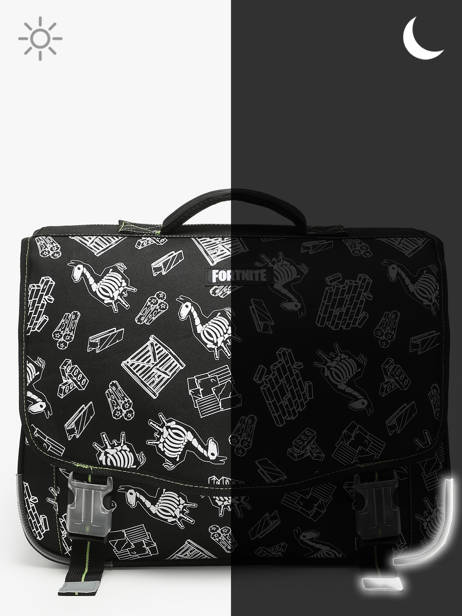 Cartable 2 Compartiments Fortnite Noir gamer 23OZ203S vue secondaire 5
