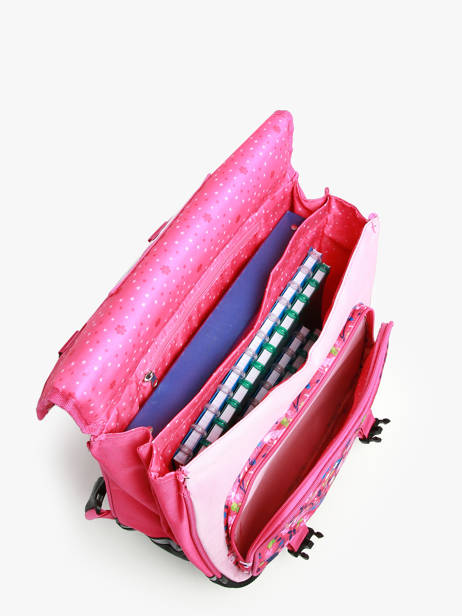 Cartable à Roulettes 2 Compartiments Snowball Rose butterfly T46438 vue secondaire 3