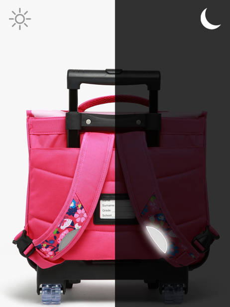Cartable à Roulettes 2 Compartiments Snowball Rose butterfly T46438 vue secondaire 6