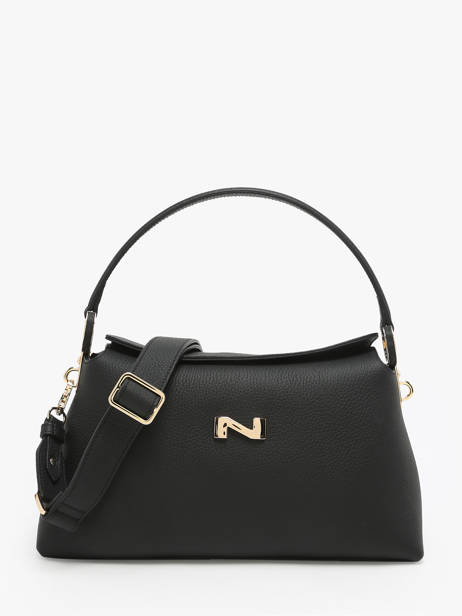 Sac Porté épaule Freesia Cuir Nathan baume Noir eden 4