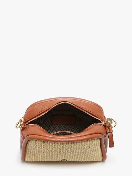 Sac Bandoulière Raphia Papier Lulu castagnette Marron raphia YAUCOURT vue secondaire 3
