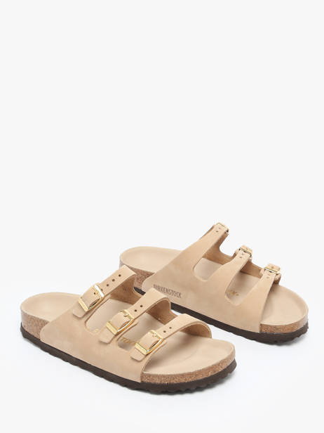 Slippers Florida In Leather Birkenstock Beige accessoires 1029480 other view 1