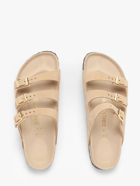 Slippers Florida In Leather Birkenstock Beige accessoires 1029480 other view 3