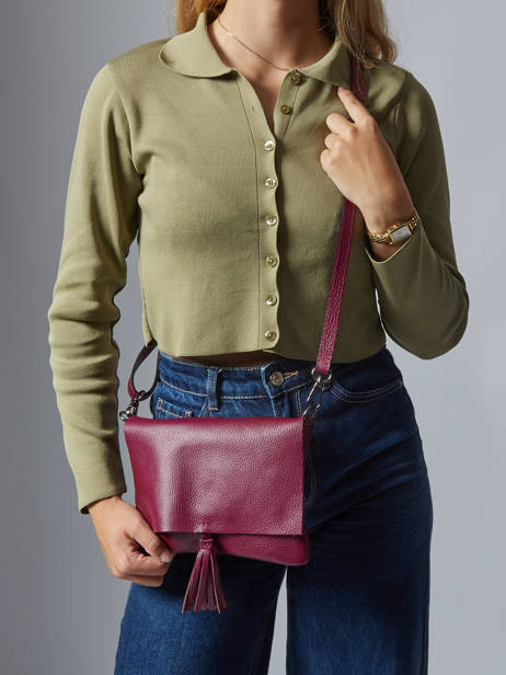 Sac Bandoulière Caviar Cuir Milano Violet caviar CA22112 vue secondaire 1