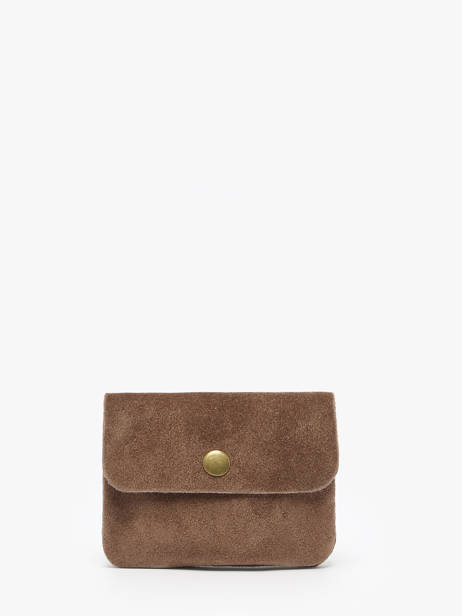 Porte-monnaie Cuir Milano Marron velvet VE23091