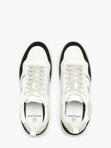 Sneakers En Cuir Serge blanco Noir men CHA2340P vue secondaire 3