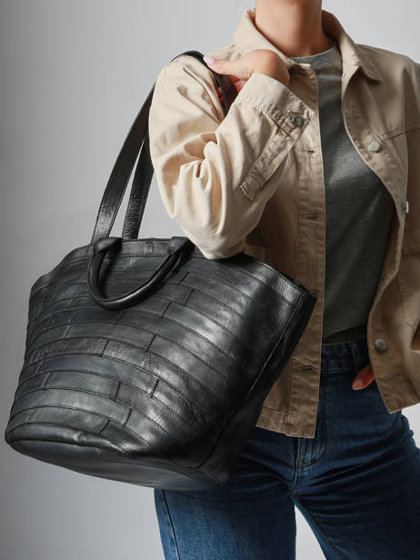 Sac Porté épaule Heritage Cuir Biba Noir heritage LEB1L vue secondaire 1