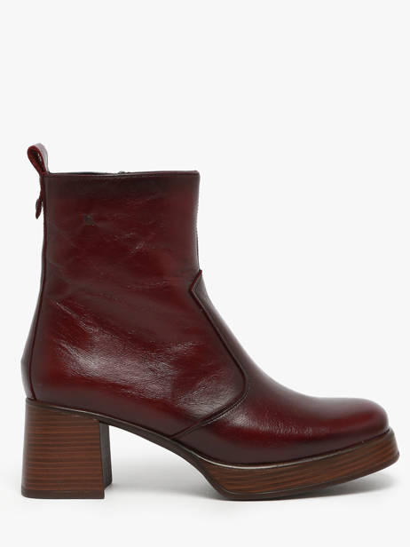 Heeled Boots Cristel In Leather Dorking Red women D9157