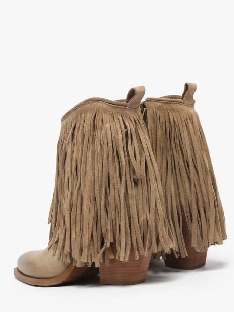 Santiago Boots In Leather Metisse Beige women XD2125 other view 3