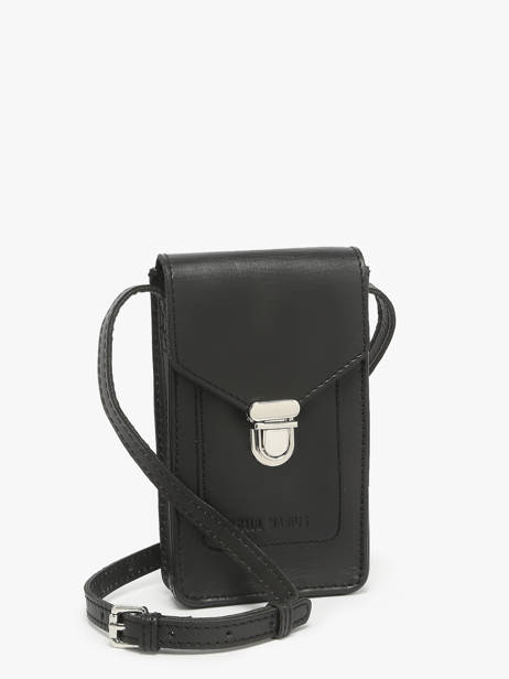 Leather Phone Bag Paul marius Black vintage TELEPHON other view 2