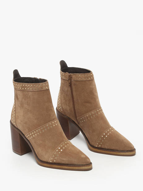 Bottines à Talon En Cuir Alpe Marron women 54491109 vue secondaire 1