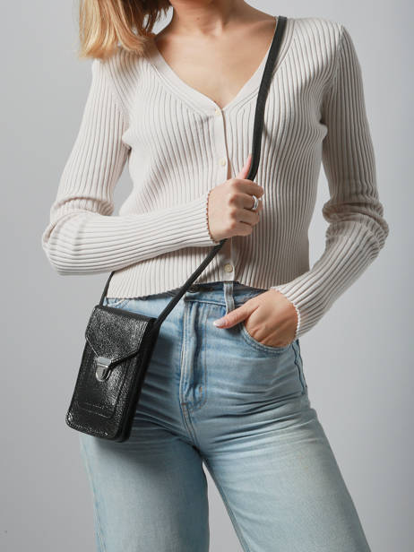 Le Porte-téléphone Eclipse Cuir Paul marius Noir eclipse TELEPECL vue secondaire 1