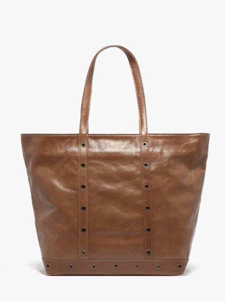 Small Leather Le Cabas Tote Bag With Strap Vanessa bruno Brown cabas cuir 82V40409