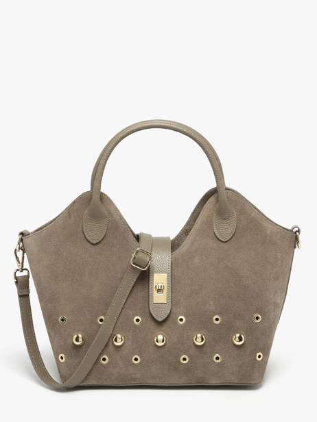 Handbag Velvet Studs Milano Brown velvet studs VS25092