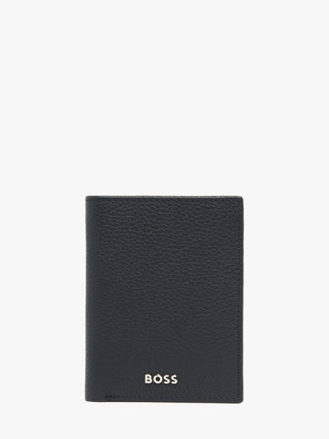 Card Holder Leather Hugo boss Blue grained HLE416N