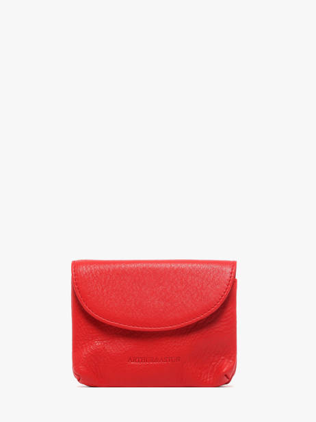 Coin Purse Leather Arthur & aston Red ange 992