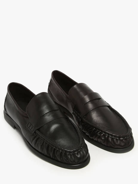 Moccasins In Leather Pavement Black women 24139 other view 1