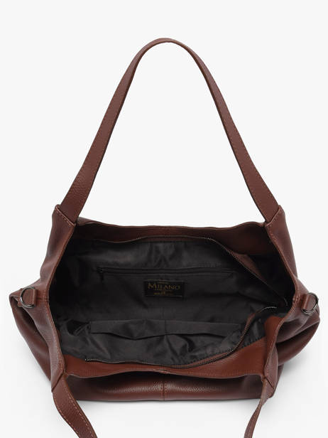 Sac Porté épaule Caviar Cuir Milano Marron caviar CA25061 vue secondaire 3