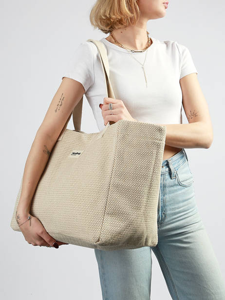 Sac Porté épaule Tressage Coton Hindbag Beige tressage TS vue secondaire 1