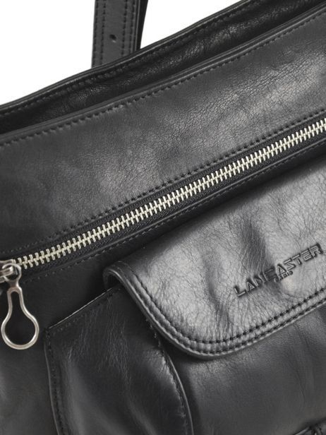 Sac Bandoulière Nova Cuir Lancaster Noir soft vintage nova 5761 vue secondaire 1