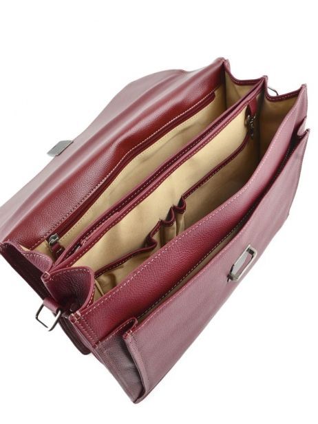Briefcase 2 Compartments Etrier Red flandres 22148 other view 5