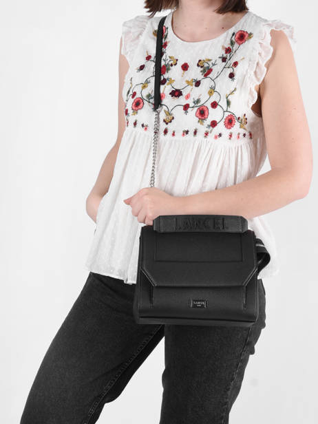 Top Handle L Ninon Leather Lancel Black ninon A09223 other view 2
