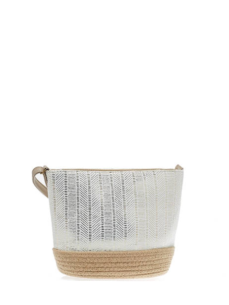 Sac Bandoulière Irisé Le voyage en panier Blanc guimauve PM289 vue secondaire 4